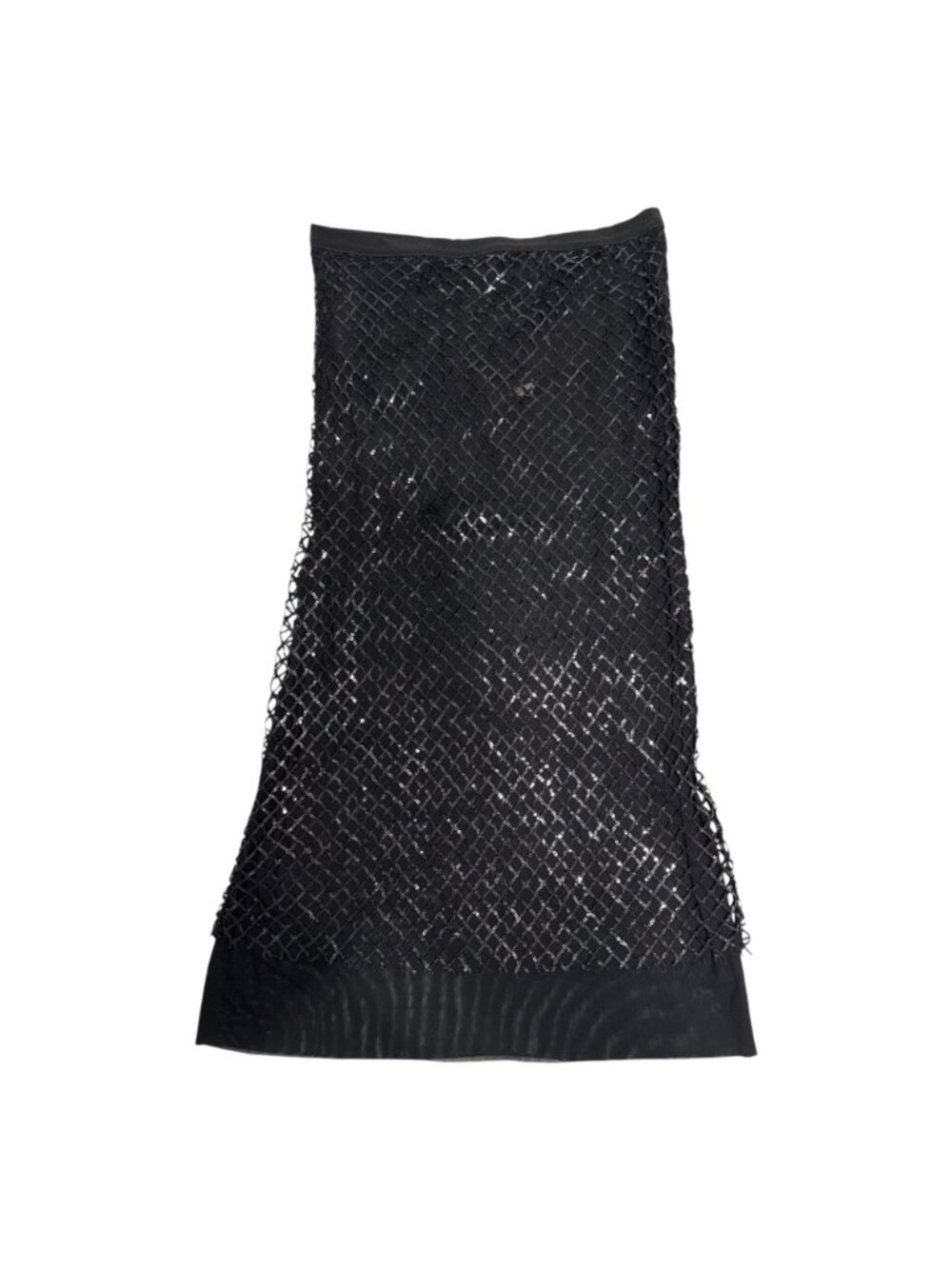 NWT Anthropologie Black See-Through Skirt Built-In Panties Sequin Netting Size L - Picture 2 of 15